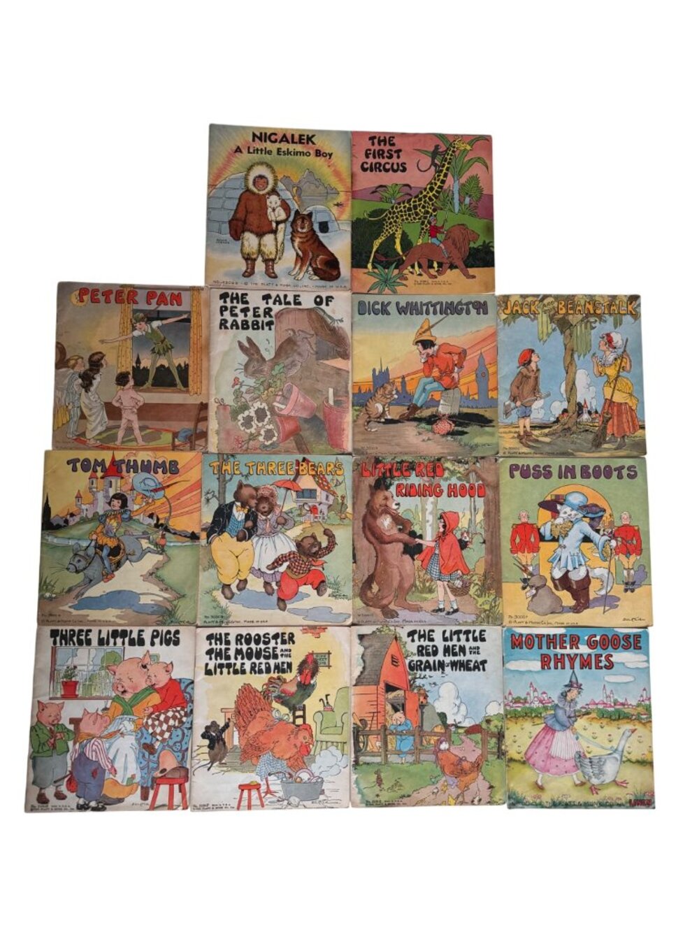 Vintage Platt & Munk Childrens 17 Book Set Classic Fairy Tales & Nursery Rhymes
